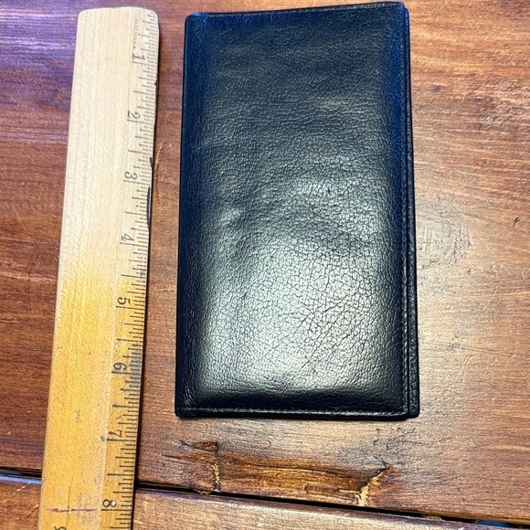 Black Leather Bosca Vintage Checkbook Wallet - Picture 5 of 6